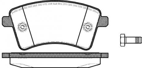 Колодки гальмівні дискові передні (тип TRW) R15-16, RENAULT Kangoo, 08- WOKING P12513.00 (фото 1)