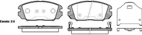 Колодки гальмові дискові передні Honda Civic viii 1.6 05-,Hyundai Grandeur 2. WOKING P1304302