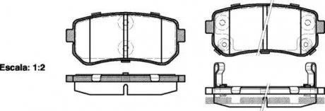 Колодки гальмівні дискові задні, HYUNDAI/KIA, 1.0-2.4, 04- WOKING P13093.02