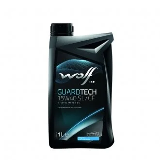 GUARDTECH 15W40 SL/CF 1Lx12 ACEA: A3/B3-10 ▪ ACEA: A3/B4-08 ▪ API: SL/CF ▪ MB: 229.1 ▪ VW: 501 01 Level ▪ VW: 505 00 Level Wolf 8300110