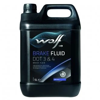 BRAKE FLUID DOT 3&4 5Lx4 FMVSS 116 DOT 4 ▪ FMVSS 116 DOT3 ▪ ISO 4925 Class 3&4 ▪ SAE J 1703 ▪ SAE J 1704 Wolf 8311482