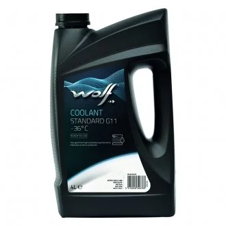 COOLANT STANDARD G11 -36°C 4Lx4 AFNOR: NF R 15-601 ▪ ASTM: D3306 ▪ ASTM: D4985 ▪ BMW: N600.69.0 ▪ BS: 6580 ▪ DAVID BROWN: DBL-7700 ▪ FIAT: 55523/1 ▪ FORD: SSM-97B9102A ▪ GM: B 0400240 ▪ GME: 13.368 ▪ MAN: 324 NF ▪ MB: 325.0 ▪ MTU: MTL 5048 ▪ POLISH S Wolf 8326783