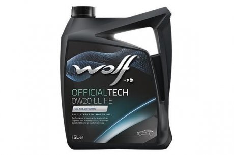 OFFICIALTECH 0W20 LL FE 5Lx4 ACEA: C5 ▪ API: SN Plus ▪ PORSCHE: C20 ▪ VW: Approval 508.00/509.00 ▪ VW: TL 52 577 Wolf 8331336