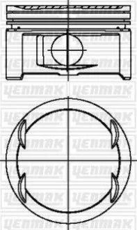 Поршень с кольцами і пальцем OPEL Omega B 2.6 (размер отв. 83.2 / STD) (Y 26 SE) Yenmak 31-03797-000