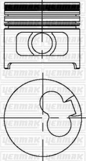 Поршень з кільцями і пальцем (размір отв. 82.50/STD) OPEL Astra F/G, Vectra A (1,7D/DR, X1,7DTL) Yenmak 31-03799-000