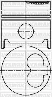 Поршень с кольцами і пальцем (размер отв. 86.00/STD) RENAULT Master Trafic 2.1D -97 (J 8 S 708/712/714) Yenmak 31-03908-000