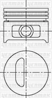 Поршень с кольцами і пальцем (размер отв. 75.8 / STD) RENAULT Clio, 1,2 -98 (4ц.) (E5F A 710 / E7F 708) Yenmak 31-03914-000