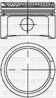 Поршень с кольцами і пальцем (размер отв. 81.01 / STD) VW 1.8T 20V (4цл.) (AMB, APP, ARX, ARY, AUM, AUM, AUQ, AVJ, AWM, AWP, …) Yenmak 31-04299-000