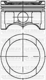 Поршень с кольцами і пальцем (размер отв. 81.01/STD) Caddy 1.6 Golf V/VI 1.6 (4ц.) (BFQ) бензин Yenmak 3104316000