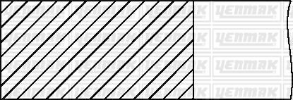Комплект поршневих кілець CHEVROLET AVEO 1.2, 1.4 (73.9/0.5) (1.2/1.2/2) Yenmak 91-09222-050 (фото 1)