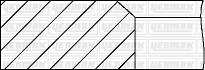 Комплект поршневих кілець (65,20/+0,20) (1,75/2,0/3,947) FIAT Uno/Panda 0,9 83- Yenmak 91-09390-020