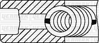 Комплект поршневих кілець (84,25/+0.25) (3,0/2,0/3,0) BMW E38/E39/E46/E53 2.0-3.0d Yenmak 91-09606-025