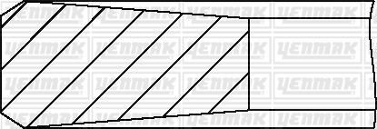 Комплект поршневих кілець (84,50/+0.50) (3,0/2,0/3,0) BMW E87 118d, E90 338d Yenmak 91-09629-050
