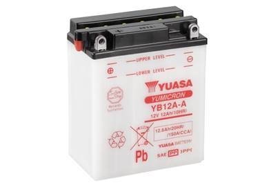 МОТО 12V 12,6Ah YuMicron Battery (сухозаряженный) Пусковой ток 150 (EN) Габариты 134х80х160 YUASA YB12A-A (фото 1)