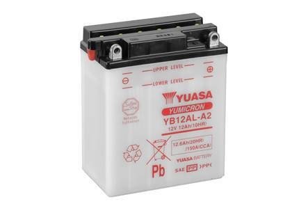 МОТО 12V 12,6Ah YuMicron Battery (сухозаряженный) Пусковой ток 150 (EN) Габариты 134х80х160 YUASA YB12AL-A2 (фото 1)