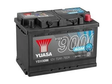12V 70Ah AGM Start Stop Plus Battery (0) Пусковий струм 760 (EN) Габарити 278х175х190 YUASA YBX9096