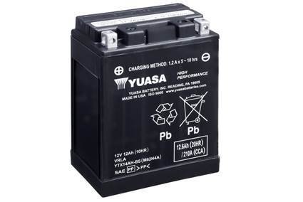МОТО 12V 12,6Ah High Performance MF VRLA Battery AGM (збройний) Пусковий струм 210 (EN) Габарити 134х89х166. Полярність: +/-
Акумулятор, що не обслуговується. Комплектується упаковкою електроліту. Спеціальний компонент у складі рі. YUASA YTX14AH-BS