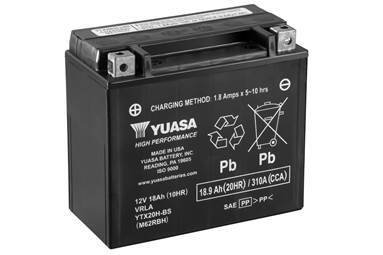 МОТО 12V 18,9Ah High Performance MF VRLA Battery AGM (сухозаряжений) Пусковий струм 310 (EN) Габарити 175х87х155. Полярність: + / -
Необслуговуваний акумулятор. Комплектується упаковкою електроліту.Спеціальний компонент в складі ріди YUASA YTX20H-BS (фото 1)