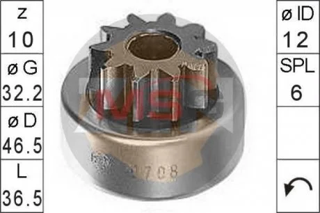 Бендікс стартера ZEN ZN0708