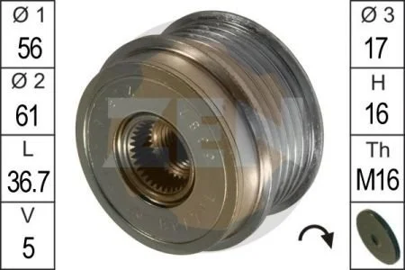 Шкив генератора инерционный ZEN ZN5382