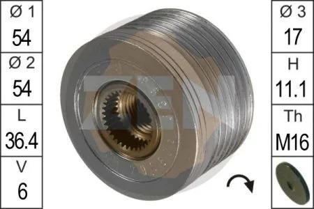 Шкив генератора инерционный ZEN ZN5396