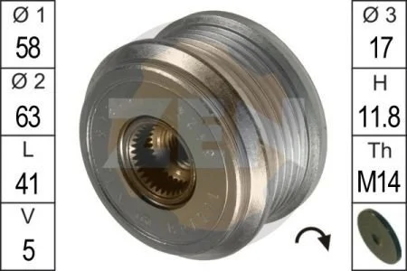 Шків генератора інерційний ZEN ZN5424