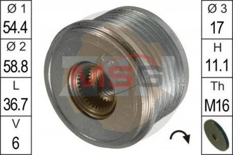 Шкив генератора Citroen/Fiat/Peugeot 2.0HDI/JTD 99- ZEN ZN5437