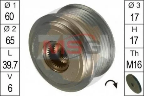 Шкив генератора инерционный ZEN ZN5438