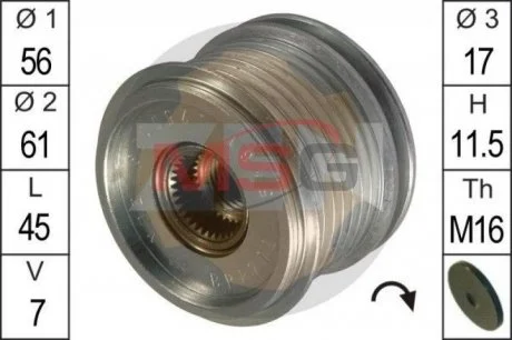 Шкив генератора инерционный ZEN ZN5461