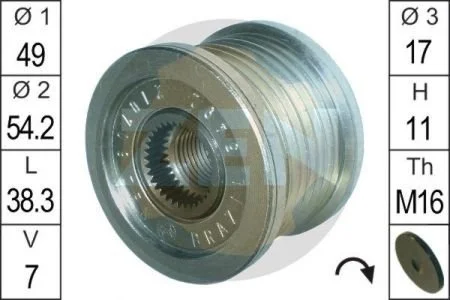 Шкив генератора инерционный ZEN ZN5492