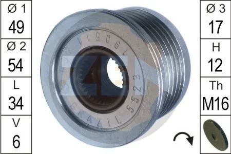 Шків генератора інерційний ZEN ZN5523