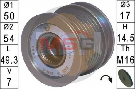 Шкив генератора инерционный ZEN ZN5581