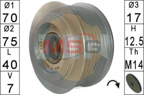 Фото 1 - шкив генератора инерционный ZEN ZN5591 Шкив генератора инерционный ZEN ZN5591 (фото 1)