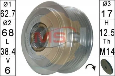 Шкив генератора инерционный ZEN ZN5613