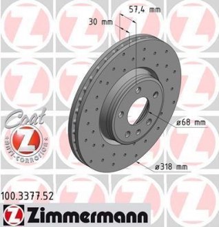 Диск гальмівний SPORT Z ZIMMERMANN 100.3377.52 (фото 1)