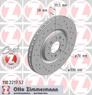 Тормозной диск ZIMMERMANN 110.2217.52