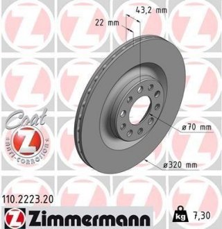 TARCZA HAMULC. ALFA ROMEO GIULIA 16- TY? ZIMMERMANN 110.2223.20