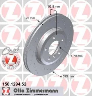 Передній вентиль. E46 (328i;330i;330d) (325x25) ZIMMERMANN 150129452