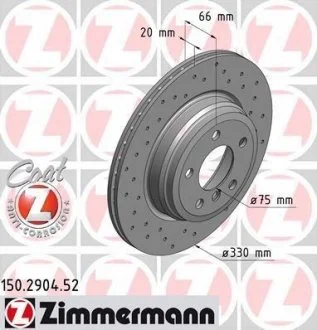 Гальмівний диск ZIMMERMANN 150290452