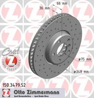 Диск тормозной (Sport) ZIMMERMANN 150.3479.52