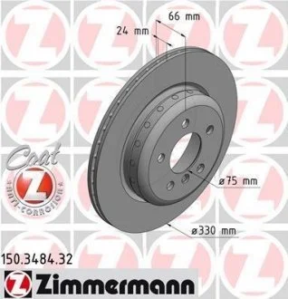 Диск гальмівний ZIMMERMANN 150.3484.32