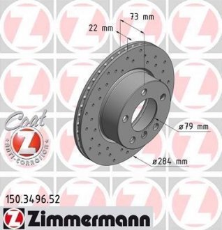 Тормозной диск ZIMMERMANN 150.3496.52 (фото 1)