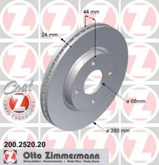 Диск тормозной COAT Z ZIMMERMANN 200.2520.20