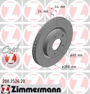 Гальмівні диски ZIMMERMANN 200252620 (фото 1)