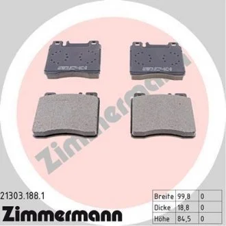 Гальмівні колодки дискові ZIMMERMANN 213031881