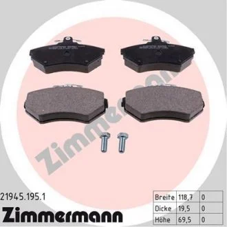 Гальмівні колодки дискові ZIMMERMANN 219451951