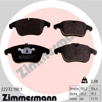 Колодки тормозные дисковые ZIMMERMANN 22272.190.1