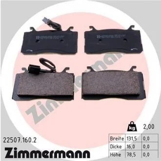 KLOCKI HAMULC. ALFA ROMEO STELVIO 16- PRZ?D ZIMMERMANN 22507.160.2