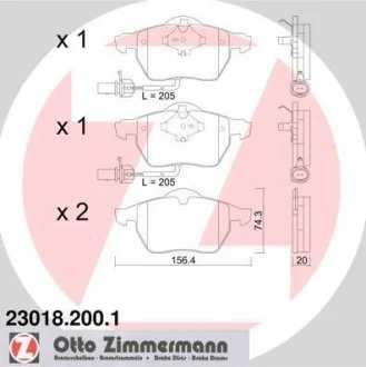 Гальмівні колодки дискові ZIMMERMANN 230182001