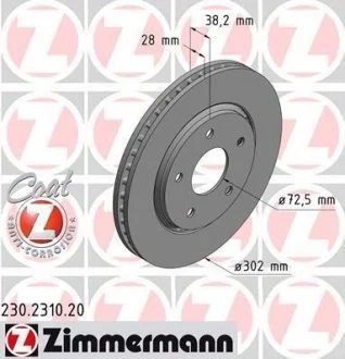 Гальмівний диск ZIMMERMANN 230.2310.20